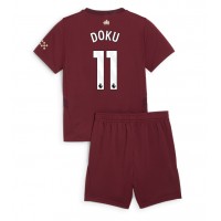 Camisa de time de futebol Manchester City Jeremy Doku #11 Replicas 3º Equipamento Infantil 2024-25 Manga Curta (+ Calças curtas)